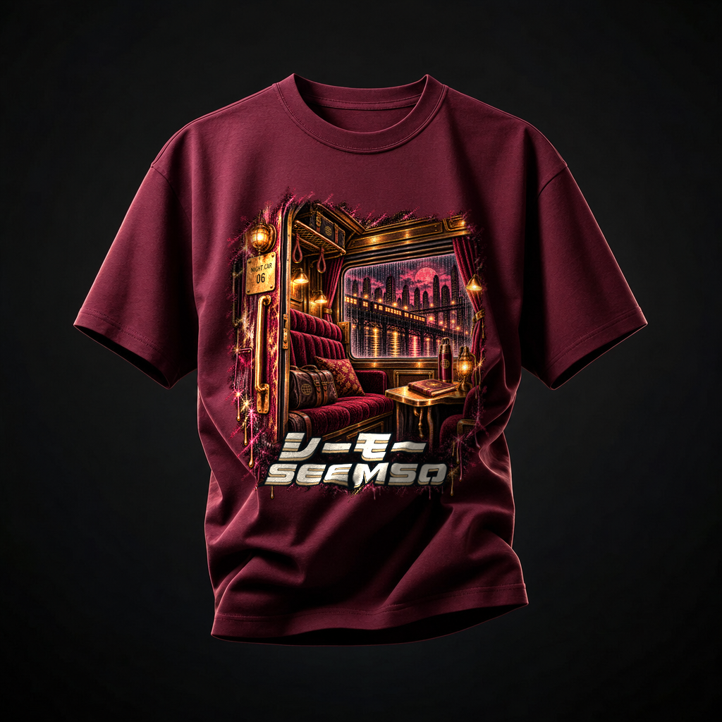 Night Car tee in Maroon