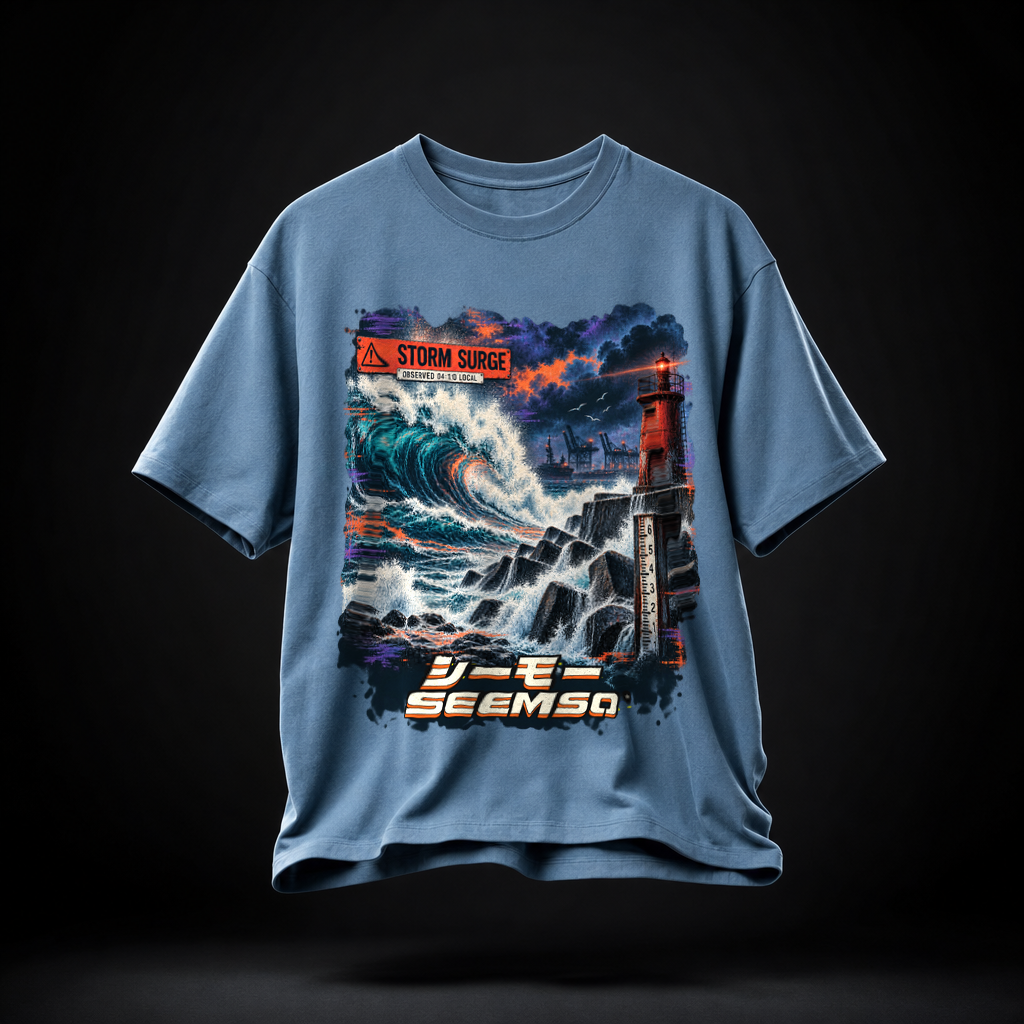 Storm Surge tee in Steel Blue